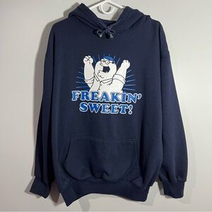 Vintage 2006 Family Guy Peter Griffin Freakin Sweet Blue Sweatshirt Hoodie Large